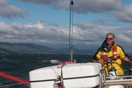 a man riding on the back of a boat