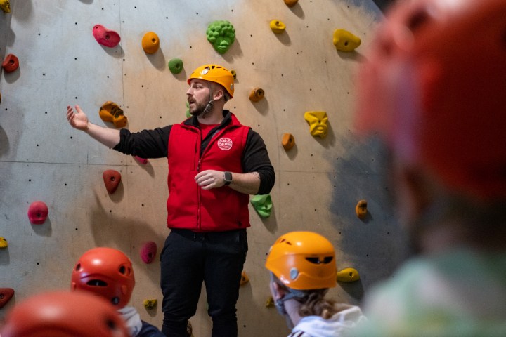 a person wearing a helmet