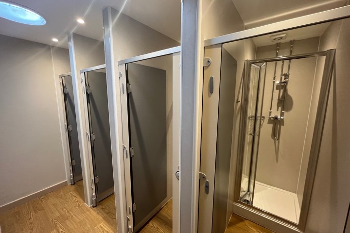 a close up of a door