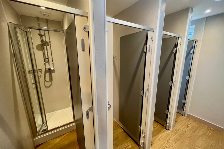 a close up of a door